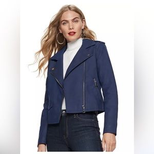 Nine West M ladies moto jacket. NWOT. Multiple ways to wear. 2 zipped pockets.
